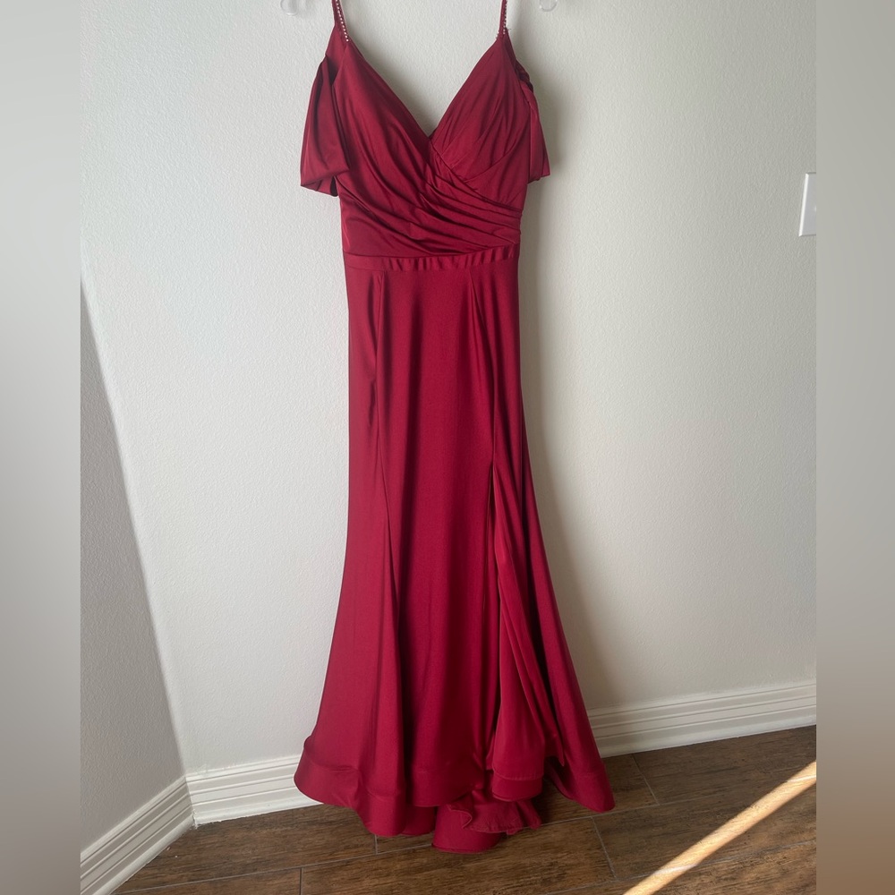 Red Mermaid Off The Shoulder Gown | Colors
